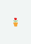 Fleur rouge &eacute;panouie dans un pot chaleureux
